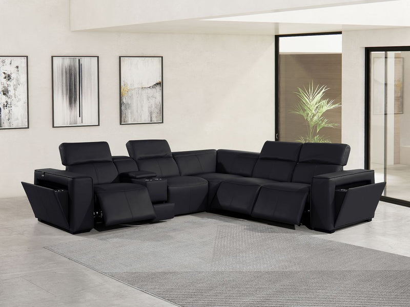 1224 - 6-Piece L-Shaped Sectional Sofa In With 3 Power Recliners & Power Headrests