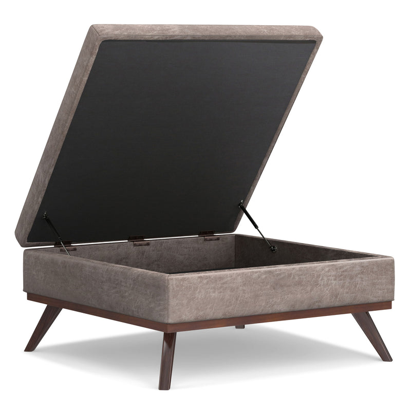 Owen - Multifunctional Square Coffee Table Storage Ottoman - R&R Furniture Gallery (Fountain Valley, CA)