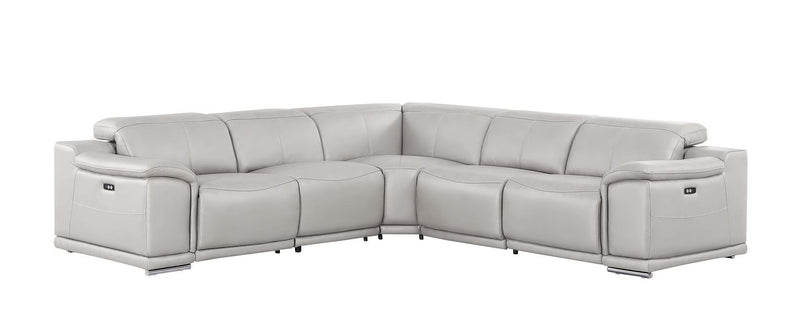 2679 - 5-Piece L-Shaped Power Reclining Sectional In Genuine Leather (3 Recliners)
