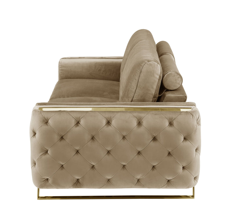 1051 - Contemporary Velvet Sofa - R&R Furniture Gallery (Fountain Valley, CA)