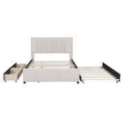 Upholstered Platform Bed With Drawers, Classic Headboard Design - R&R Furniture Gallery (Fountain Valley, CA)