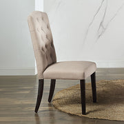 Gerardo - Side Chair (Set of 2) - Beige Linen & Weathered Espresso - R&R Furniture Gallery (Fountain Valley, CA)