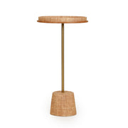 Saddle Raffia Designer Side Table - Natural - R&R Furniture Gallery (Fountain Valley, CA)
