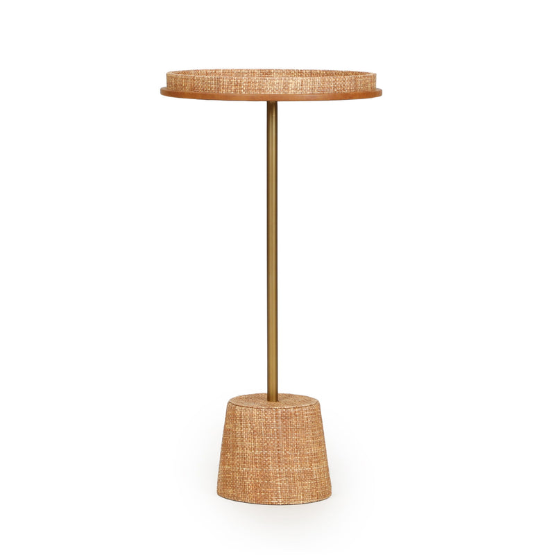 Saddle Raffia Designer Side Table - Natural - R&R Furniture Gallery (Fountain Valley, CA)