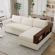 Noble House stationary sectional sofa with upholstered cushions and reversible armrests, perfect for modern living room seating.