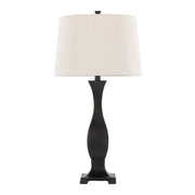Lumi Source Riley contemporary table lamp set with oil rubbed bronze finish and oat-colored shades, modern home lighting.