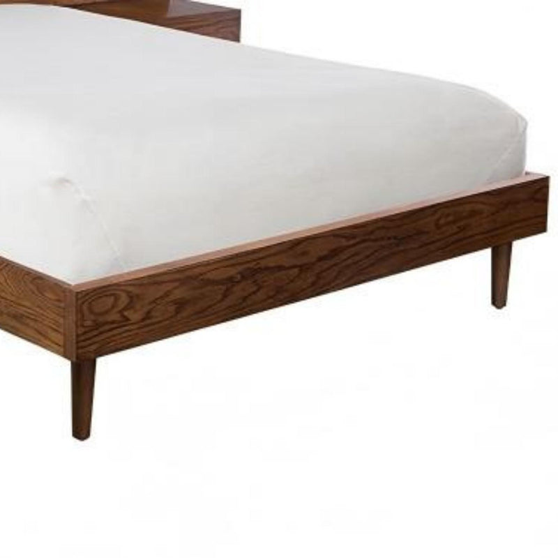 Queen Size Bed With Attached Nightstands And Hidden Storage - Pecan - R&R Furniture Gallery (Fountain Valley, CA)