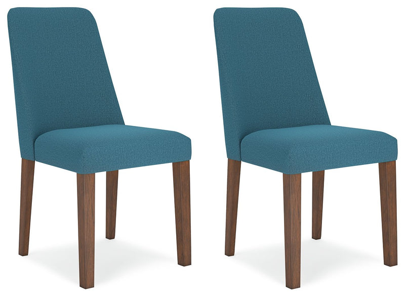 Lyncott - Dining Uph Side Chair (Set of 2) - Blue / Brown - R&R Furniture Gallery (Fountain Valley, CA)