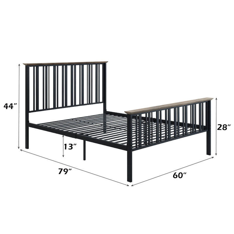 Zudora - Full Bed - Antique Oak & Black - R&R Furniture Gallery (Fountain Valley, CA)