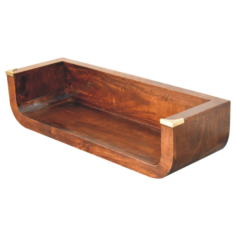Indira - Floating Console Table - Walnut - R&R Furniture Gallery (Fountain Valley, CA)