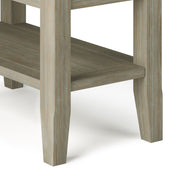 Handcrafted Acadian narrow side table by Simpli-Home with a natural wood finish and sleek, minimalist design.