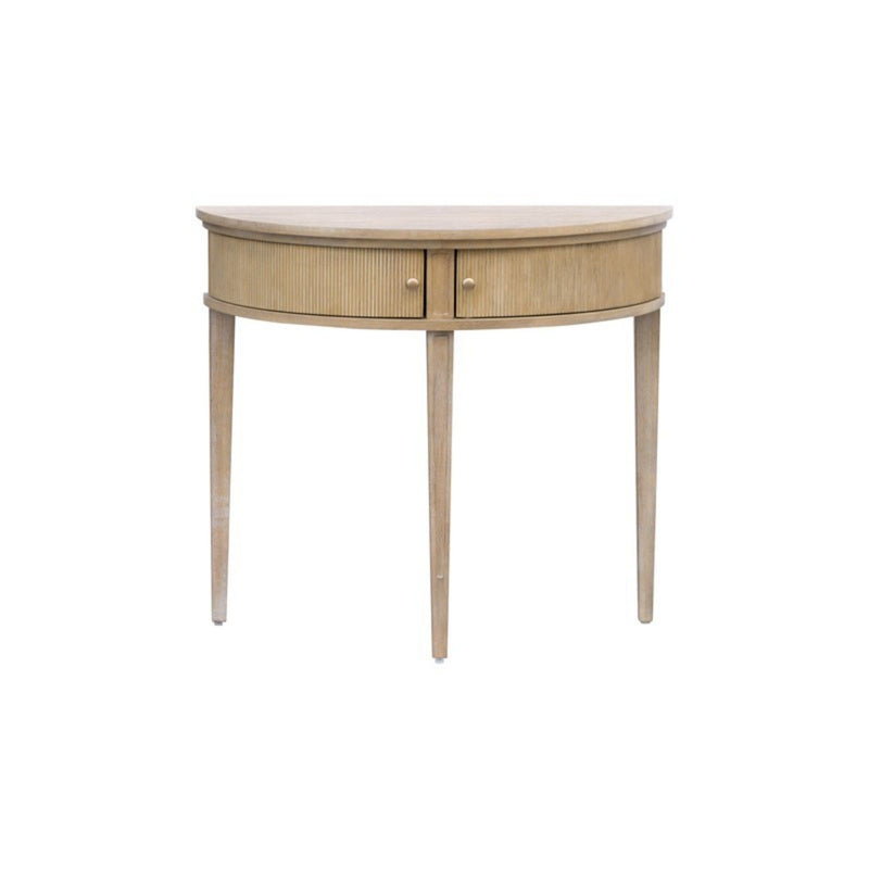 Vintage Inspired Storage Console Table With Fluted Doors