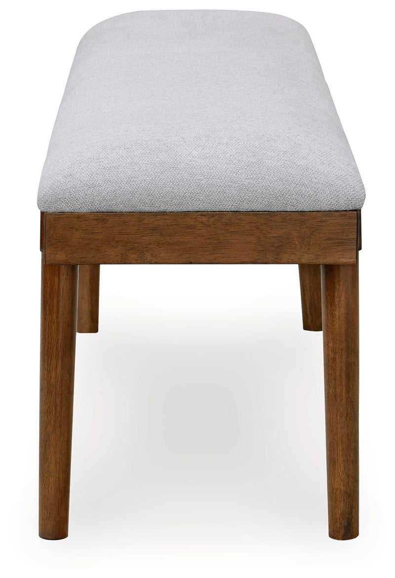 Lyncott - Large Upholstered Dining Room Bench - Gray / Brown - R&R Furniture Gallery (Fountain Valley, CA)