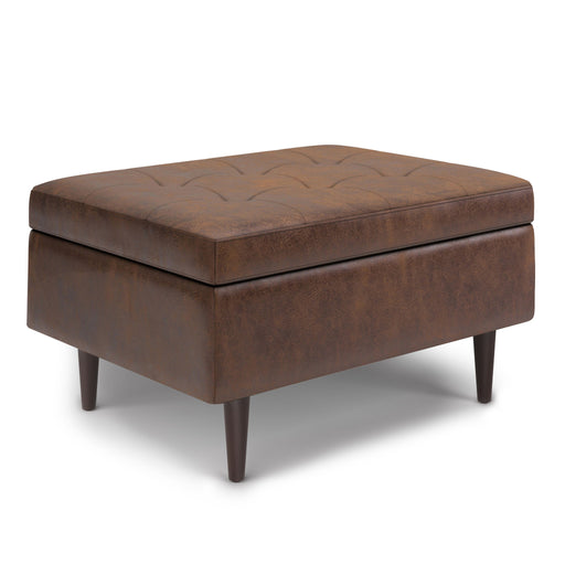 Shay - Large Square Coffee Table Storage Ottoman Mid-Century Style - R&R Furniture Gallery (Fountain Valley, CA)