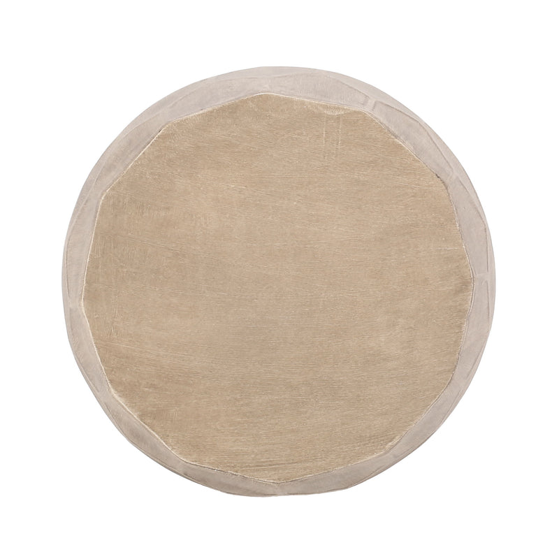 Outdoor lightweight concrete side table by Noble House featuring a natural finish, perfect for patio or garden decor.