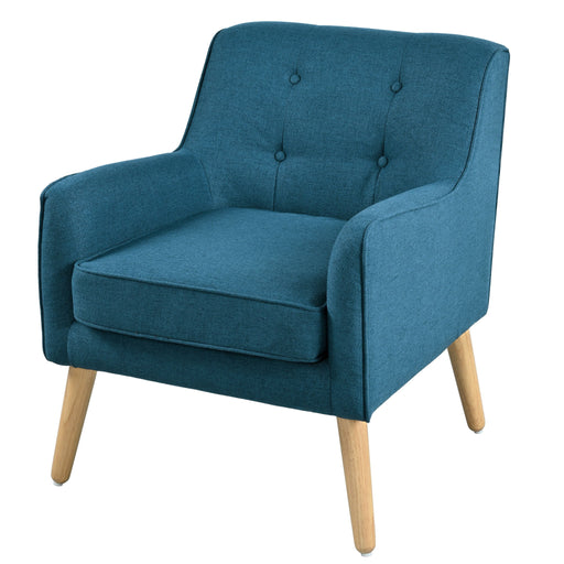 Modern Arm Chair With Tufted Back And Wooden Legs - R&R Furniture Gallery (Fountain Valley, CA)