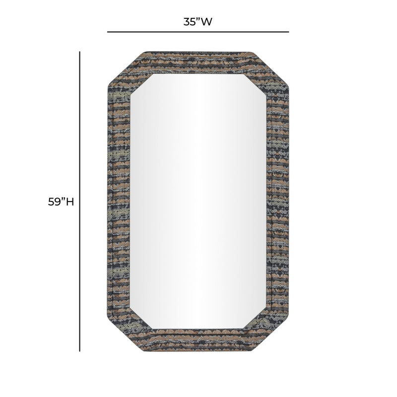 Charlene 35x59-inch jewel wall mirror by TOV Furniture, featuring a stylish framed design for elegant wall decor.
