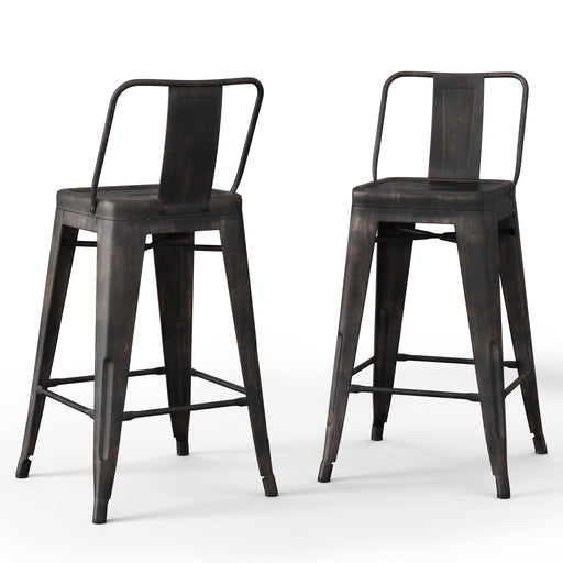 Rayne - Curved Back Metal Stool (Set of 2) - R&R Furniture Gallery (Fountain Valley, CA)