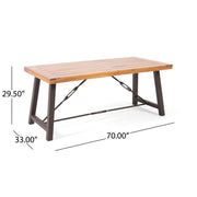 Catriona - 3 Piece Wood Outdoor Dining Set - Teak - R&R Furniture Gallery (Fountain Valley, CA)