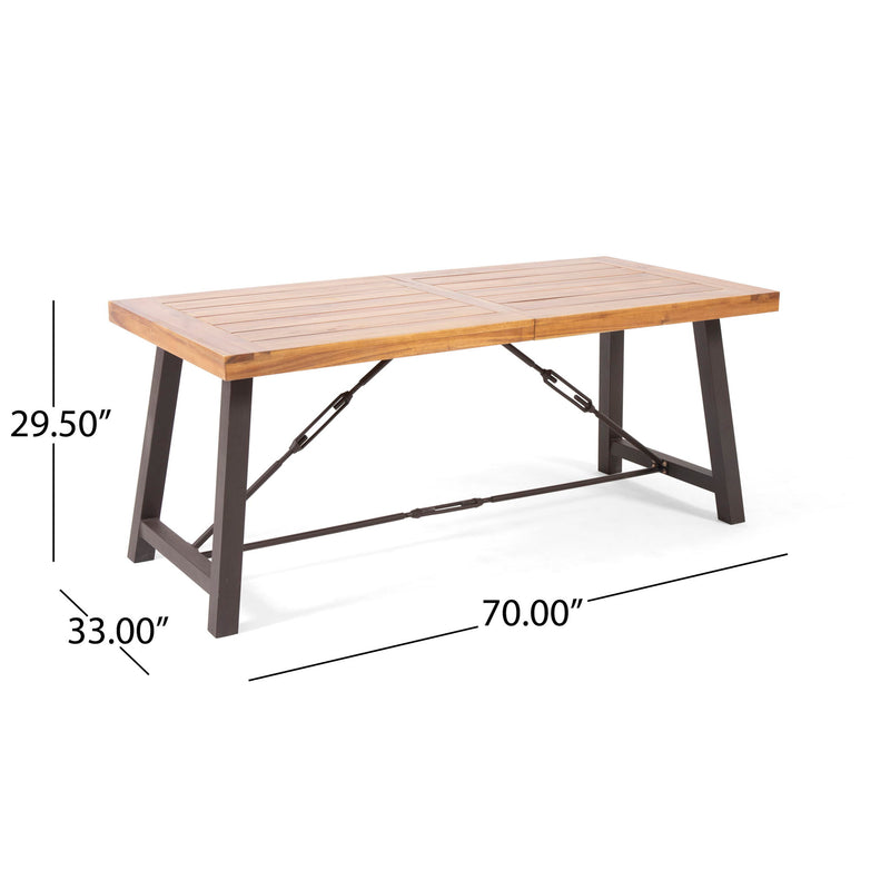 Catriona - 3 Piece Wood Outdoor Dining Set - Teak - R&R Furniture Gallery (Fountain Valley, CA)
