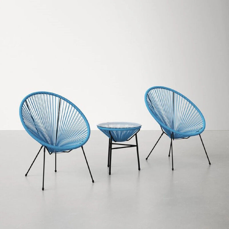 Outdoor Conversation Set With Ergonomic Lounge Chairs And Tempered Glass Table - R&R Furniture Gallery (Fountain Valley, CA)