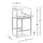 Artemis - Mixed Material Upholstered Counter Stool - Warm White - R&R Furniture Gallery (Fountain Valley, CA)