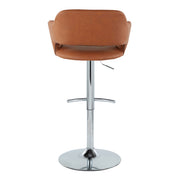 Lumi Source Margarite contemporary adjustable barstool set with swivel, rounded T footrest, modern design, and upholstered seats.