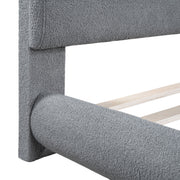 Upholstered Platform Bed With Thick Solid Frame And Stylish Curve-Shaped Design - R&R Furniture Gallery (Fountain Valley, CA)