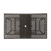 Outdoor Expandable Dining Table With Umbrella Holder, Lattice Pattern And Curved Legs - Black - R&R Furniture Gallery (Fountain Valley, CA)
