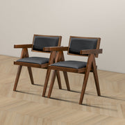 Athena - Dining Chair (Set of 2) - Black / Brown - R&R Furniture Gallery (Fountain Valley, CA)