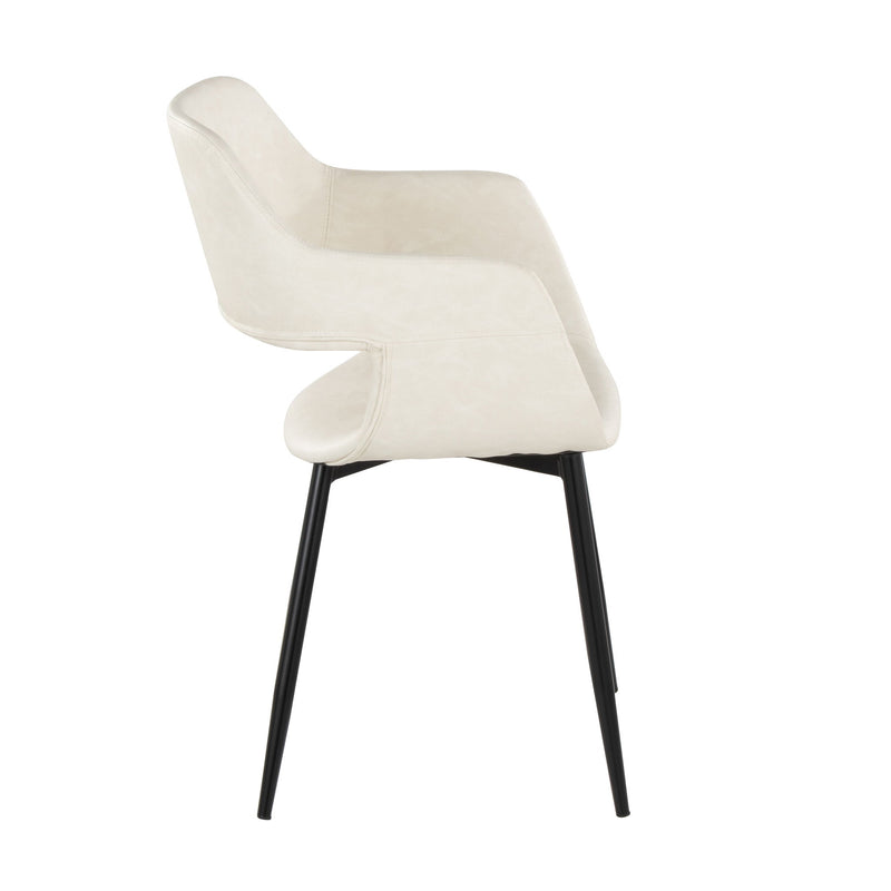 Lumi Source Margarite mid-century modern dining chair set of 2 with wooden legs and upholstered seats in a stylish design.