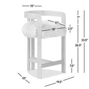 Jennifer Taylor Home Millwick low back counter stool with wooden legs and upholstered seat, ideal for kitchen or bar area.