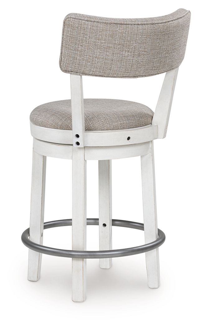 Robbinsdale - Upholstered Swivel Barstool (Set of 2) - Antique White - R&R Furniture Gallery (Fountain Valley, CA)