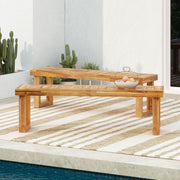 Noble House Nestor bench with wooden seat and metal legs, modern design for entryway or living room seating.