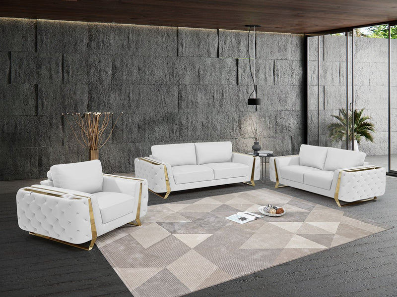 1050 - 3-Piece Sofa Set - White - R&R Furniture Gallery (Fountain Valley, CA)