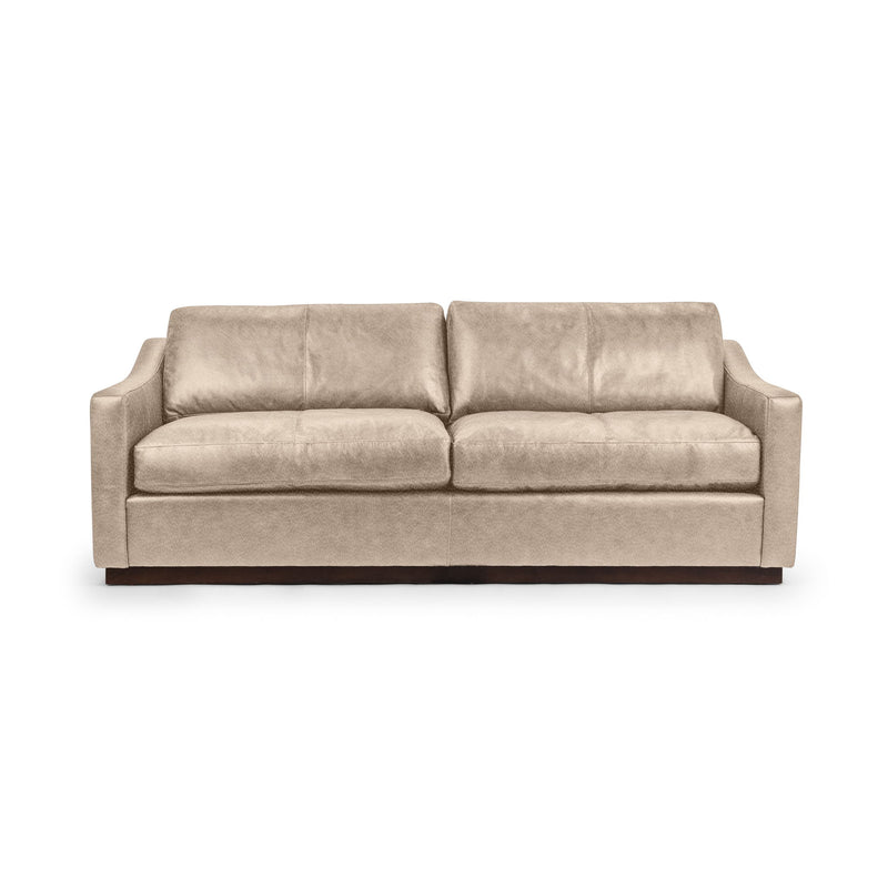 Classic Home Aspen stationary sofa featuring plush cushions, neutral fabric upholstery, and a modern design for living room comfort.