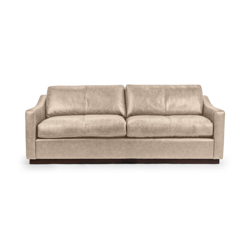 Classic Home Aspen stationary sofa featuring plush cushions, neutral fabric upholstery, and a modern design for living room comfort.