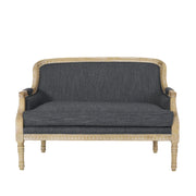 Noble House Inspired Style stationary loveseat with plush fabric and modern design, featuring cushioned armrests and comfortable seating.