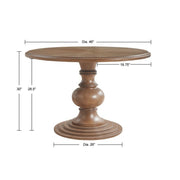 Round Pedestal Dining Table - Walnut - R&R Furniture Gallery (Fountain Valley, CA)