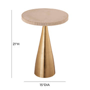 Celeste - Ribbed Side Table - Beige - R&R Furniture Gallery (Fountain Valley, CA)