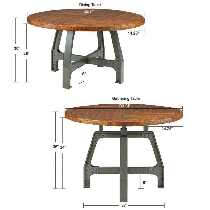 Lancaster - Round Dining / Gathering Table With Adjustable Height - Walnut - R&R Furniture Gallery (Fountain Valley, CA)