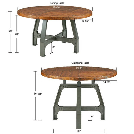 Lancaster - Round Dining / Gathering Table With Adjustable Height - Walnut - R&R Furniture Gallery (Fountain Valley, CA)