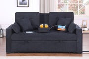 Cody II - 69.5"W Woven Fabric Convertible Sleeper Loveseat with Cup Holder - R&R Furniture Gallery (Fountain Valley, CA)