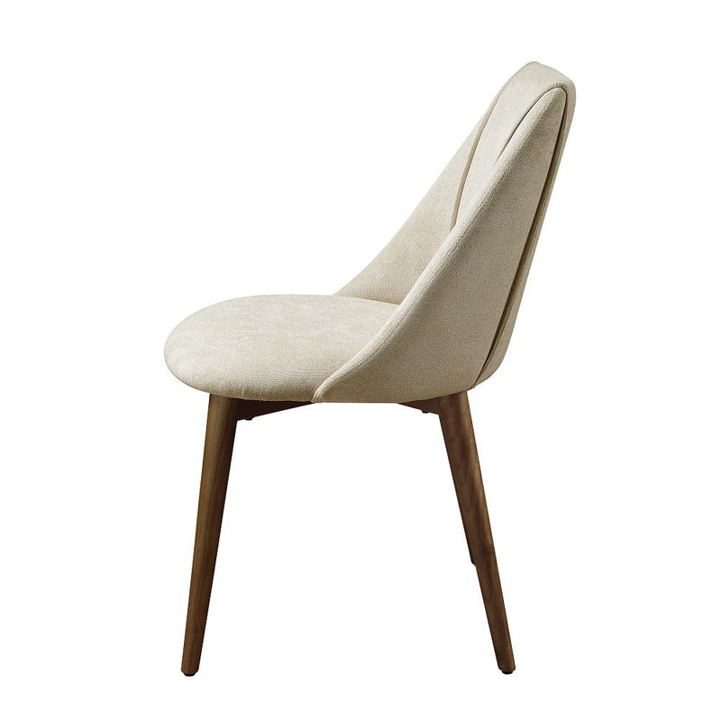 Willene - Side Chair (Set of 2) - Beige Fabric & Walnut - R&R Furniture Gallery (Fountain Valley, CA)