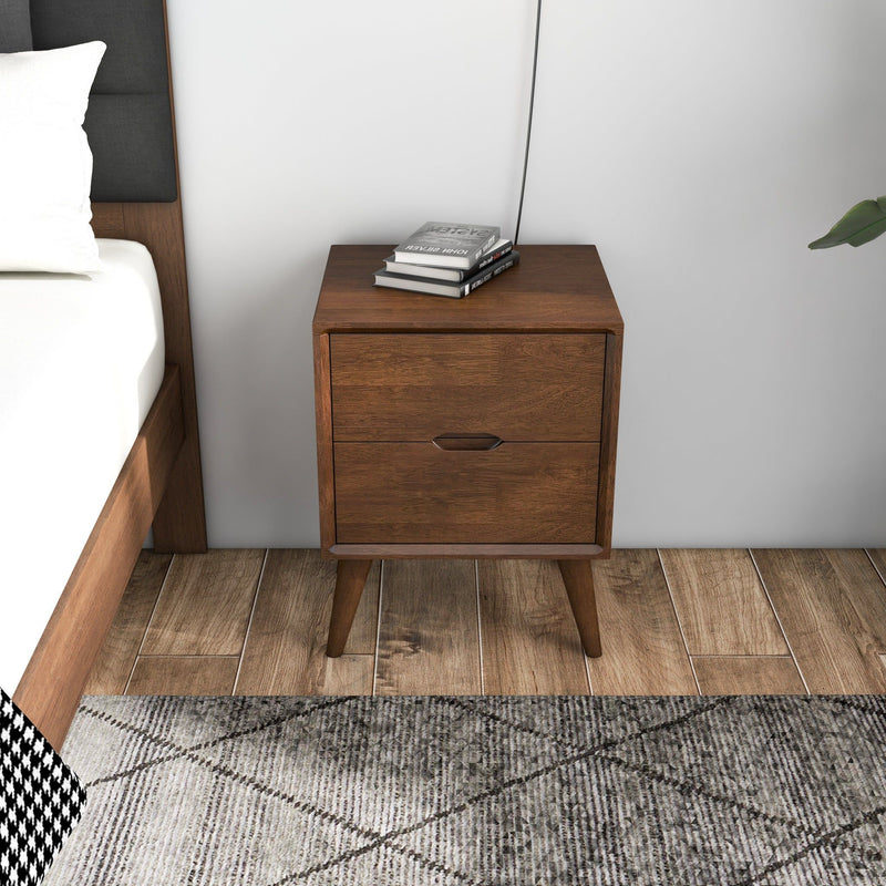 Alexandra - Night Stand With 2 Drawers - Walnut Brown - R&R Furniture Gallery (Fountain Valley, CA)