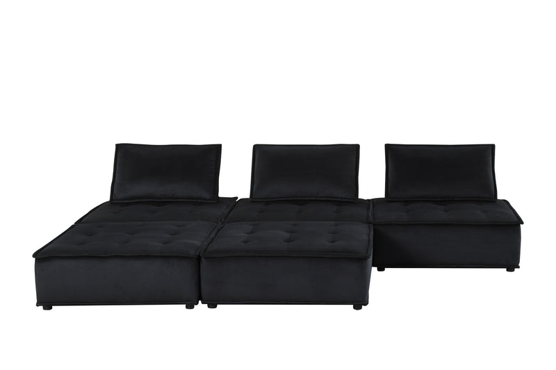Lilola Home Anna modular sofa station sectional with plush cushions and modern design, shown in a spacious living room setting.
