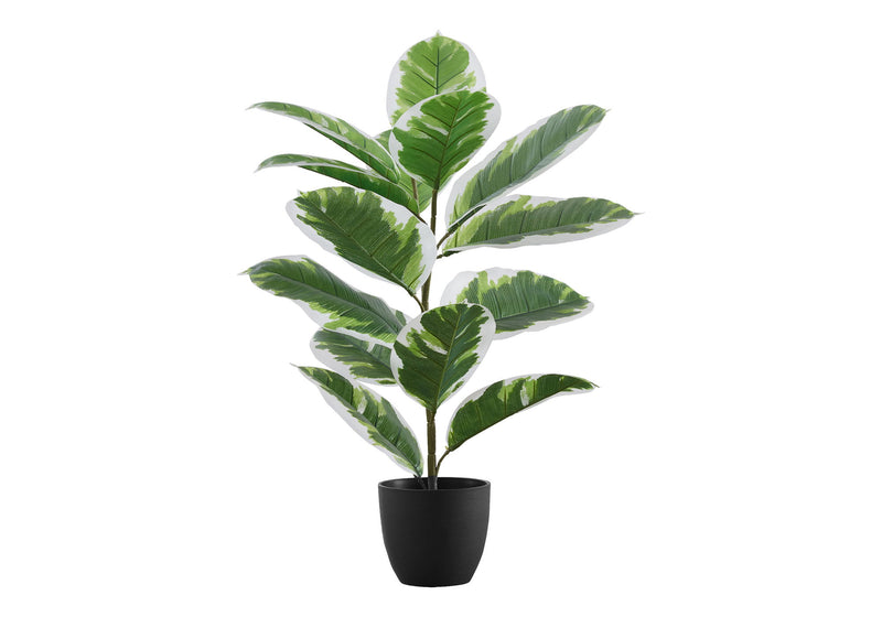 27" Tall, Artificial Plant, Rubber, Indoor, Faux, Fake, Table, Greenery, Potted, Real Touch, Decorative - Green / Black - R&R Furniture Gallery (Fountain Valley, CA)