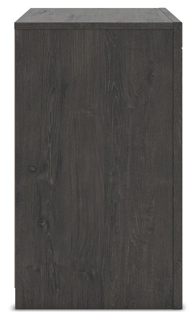 Fraluna - Two Drawer Night Stand - Charcoal - R&R Furniture Gallery (Fountain Valley, CA)