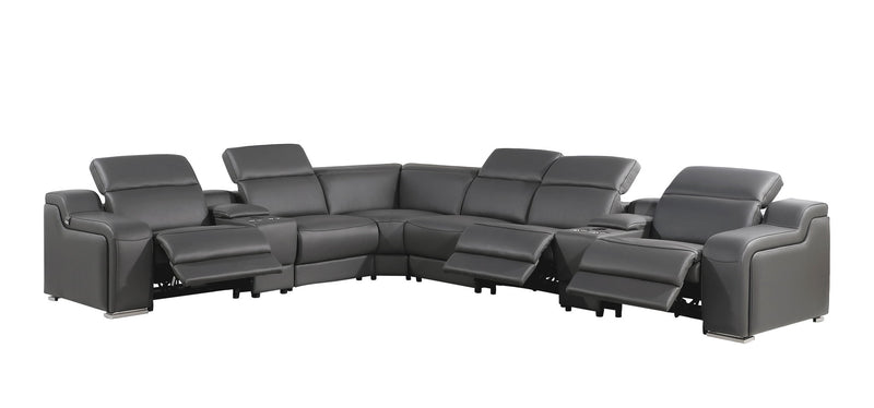 1116 - Power Reclining Italian Leather Sectional - R&R Furniture Gallery (Fountain Valley, CA)