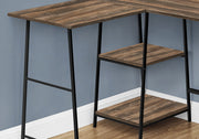 Computer Desk, Home Office, Corner, Storage Shelves, L-Shape, Work, Laptop, Contemporary, Modern - Brown - R&R Furniture Gallery (Fountain Valley, CA)